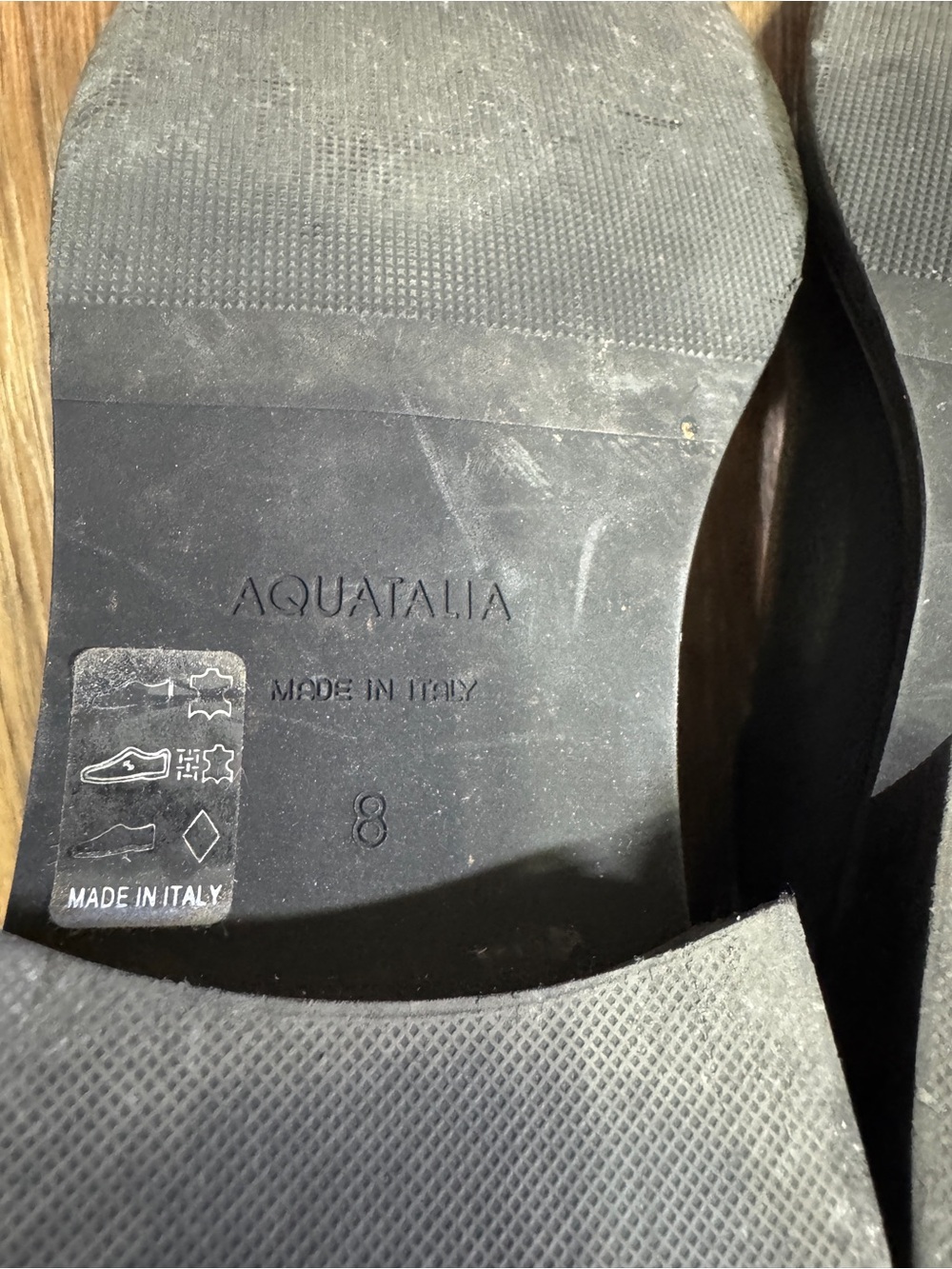 AQUATALIA Bree Black Buckle Waterproof Moto Bootie Sz. 8 - Picture 9 of 10